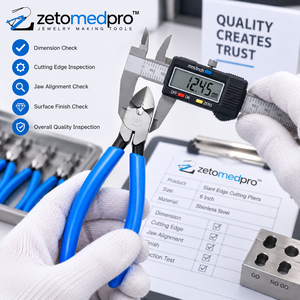 Alicates de Corte Inclinados de 6 Pulgadas, Cortadores de Alambre de Precisión con Mandíbula Angulada, Herramienta Ligera de Acero Inoxidable para Joyería ZetomedPro - Product Image 5