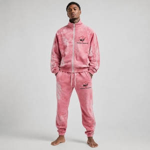 Men Sun Faded Tracksuit Relaxed Fit Cotton Blend Sweatshirt Jogger Pants Casual <b>Athletic</b> Wear Fashion Outfit - Product Image 4