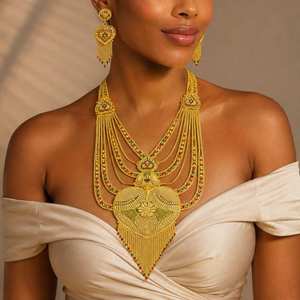 Collares Largos Rani Haar de Latón Chapado en Oro de 14K, 18K y 24K, Diseño Turco Tradicional, Joyería Rellena de Oro, Oro Joyería - Product Image 2