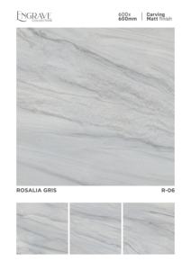 Azulejos de Porcelana Decorativos de Lujo con Grabado Mate, 600X600MM 24X24, Azulejos de Cerámica Vitrificados para Pisos de Interiores Modernos - Product Image 5
