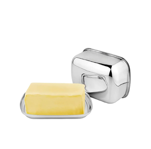 Nouvelle boîte à beurre en acier inoxydable, une touche de style parfaite pour toute cuisine, avec une finition soignée et un couvercle. - Product Image 2