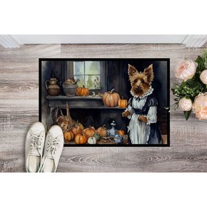 Terrier australien automne cuisine citrouilles paillasson 24H X 36W antidérapant intérieur extérieur tapis d'entrée lavable bas Pile tapis de porte avant - Product Image 2