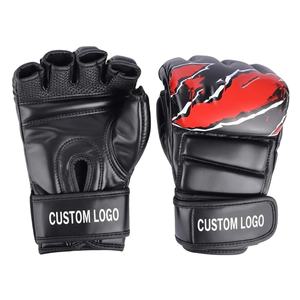 Professional MMA Grappling <b>Gloves</b> Open Finger Wrist Support Design - Product Image 3