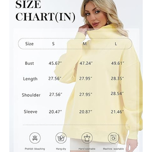 High Quality Autumn/Winter Women's Oversized Sweatshirt Stylish Streetwear Design Heavy Fleece 100% Cotton Mock Neck Custom - Product Image 6