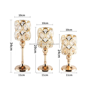 เชิงเทียนโลหะคริสตัลนอร์ดิกตกแต่งงานแต่งงานสีทองสำหรับวางบนโต๊ะในงานแต่งงาน - Product Image 3