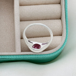Wholesale 925 Sterling Silver Natural <b>Ruby</b> Round Cut <b>Ring</b> for <b>Men</b> Women Bezel set <b>Ring</b> Red Gemstone Statement Jewelry Wholesale - Product Image 4