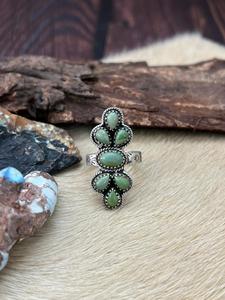 Handcrafted Kingman Turquoise <b>Adjustable</b> <b>Ring</b> Sterling Silver Natural Gemstone Southwestern Boho Artisan Jewelry - Product Image 5