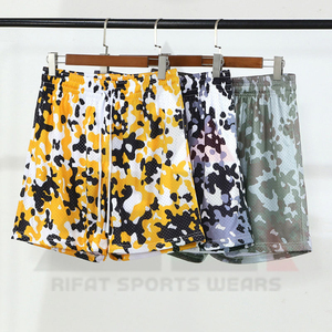 Custom Casual Sublimation Camo Knitted Basketball Shorts Double <b>Layer</b> Heavyweight Polyester Drawstring Athletic Wear Wholesale - Product Image 2