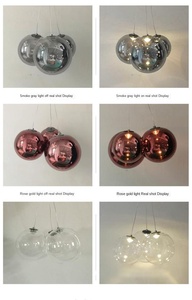 Lámpara de Techo LED de Estilo Nórdico Contemporáneo, Ahorro de Energía, Regulable, Pantalla Ovalada de Cristal de Burbujas, Construcción Acrílica, para Restaurante - Product Image 5