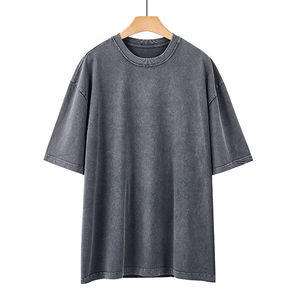 เสื้อยืดผู้ชายคุณภาพสูงแบบฟอกสี OEM เสื้อยืดโอเวอร์ไซส์ผู้ชายเนื้อหนา เสื้อยืดฟอกสี เสื้อยืดวินเทจฟอกสีแบบสั่งทำ - Product Image 2