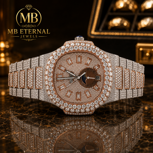 MB ETERNAL นาฬิกาเพชร 41 มม. Citizen Automatic Moon Phase Analog Quartz นาฬิกาหรูสำหรับผู้ชาย นาฬิกาหรูหรา คริสตัลแซฟไฟร์ หัวเข็มขัด - Product Image 1