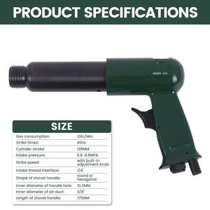 Kit de marteau pneumatique avec système de fixation rapide, 4 ciseaux, entrée d'air 1/4 pouce, outil de démolition pneumatique - Product Image 2