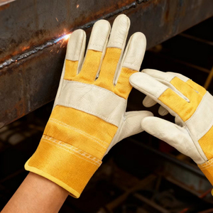 Gants de travail en cuir de vachette pleine fleur de qualité supérieure, protection industrielle robuste, gants de travail pour grimpeurs, vente chaude - Product Image 3