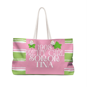 AKA Pretty Girl Weekender <b>Bag</b> Personalized AKA Apparel Probate Gift Travel Tote Greek Life <b>Overnight</b> Carryall <b>Bag</b> - Product Image 2
