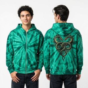 Blue Vintage Wash Zip Up Hoodie Time Is Fleeting <b>Hourglass</b> Graphic Back Print Men Wasted Time Chest Print Streetwear Hoody - Product Image 6