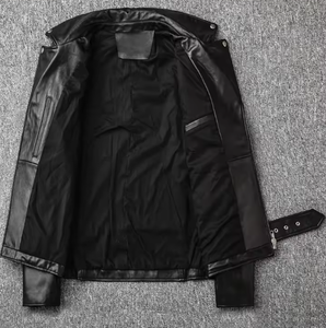 Chaqueta de Motociclista Unisex de Cuero PU Negro para Primavera/Otoño, Estilo Vintage, con Cierre, de Secado Rápido, Manga Larga, Diseño Urbano - Product Image 3