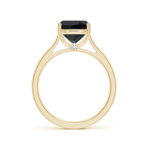 Bague en diamant noir naturel taille coussin pour femme Vaayu Jewels, style classique de fiançailles, or 10K 14K 18K, argent 925 935 - Product Image 3
