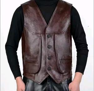 Nouveau Gilet de Mode en Gros, Design Premium, en Cuir de Vachette, Gilet pour Homme, Style Urbain, Gilet en Cuir Véritable - Product Image 3