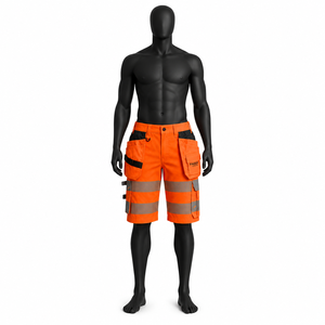 Shorts de travail haute visibilité avec bandes réfléchissantes et multiples poches, vêtements de sécurité, support OEM - Product Image 2