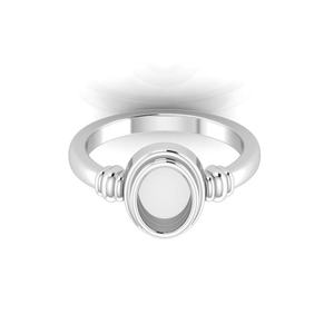 Anillo Ovalado Liso de Plata de Ley 925 de 8x6mm con una Piedra, Hecho a Mano, Unisex, Base para Anillo de Piedra de Nacimiento en Blanco para Mujer y Hombre - Product Image 3