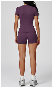 Conjuntos de Yoga Sólidos para Mujer al por Mayor, Ropa Deportiva de 2 Piezas, Traje de Yoga, Ropa de Entrenamiento, Conjunto de Gimnasio y Fitness de Secado Rápido y Transpirable con Cintura Delantera - Product Image 4
