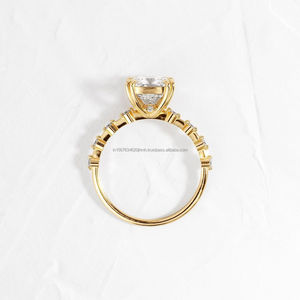 IGI/GIA Lab Grown Cut Diamond Vintage 14K Anillo de boda/compromiso amarillo Unisex Oro blanco fino para fiesta de aniversario-Worthy - Product Image 4