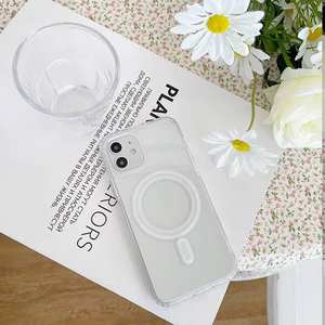 Vente en gros de coques de téléphone portable transparentes antichoc en TPU pour 11 11 Pro Max avec protection d'écran et support d'anneau en plastique - Product Image 5