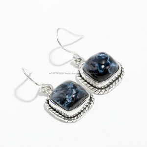 Boucles d'oreilles en argent sterling massif 925, boucles d'oreilles ovales Pietersite, boucles d'oreilles en argent goutte, boucles d'oreilles faites à la main, cadeaux pour maman - Product Image 2