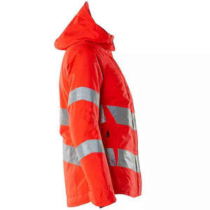Chaqueta de Seguridad de Alta Visibilidad, Transpirable, Antiestática, con Capucha Desmontable, Impermeable, Resistente al Viento, Reflectante, para Uso en Exteriores - Product Image 6
