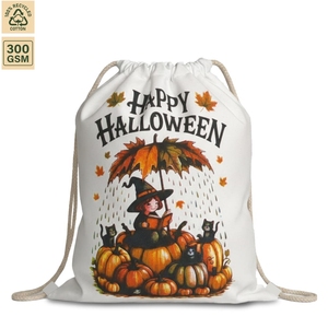 Bolsa de Regalo Personalizada de Algodón con Cordón para Halloween, 42x50 cm, Impresión CMYK, Reutilizable, para Dulces, Venta al Por Mayor, Fabricante OEM ODM - Product Image 1