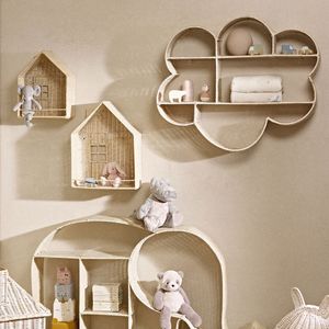 Estante Flotante de Mimbre Sintético a Precio de Fábrica, Estante de Almacenamiento Creativo para Habitación Infantil, Organizador de Juguetes y Libros, Decoración de Pared para el Hogar - Product Image 3