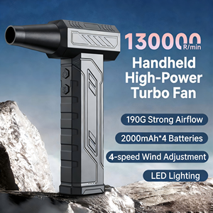เครื่องเป่าลมเทอร์โบ 130000RPM มอเตอร์ไร้แปรงถ่าน 160W แบตเตอรี่ 8000mAh ไฟ LED เครื่องดูดฝุ่น พัดลมปรับความเร็วได้ 4 ระดับ - Product Image 4