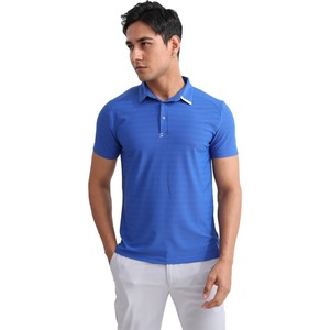 Camiseta Polo RELEVO para Hombre, Azul Marino, Corte Ajustado, Manga Corta, con Ribete en Contraste, Diseño de Color Sólido - Product Image 3