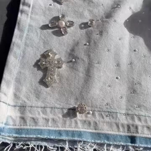 Shorts décontractés en denim de coton pour hommes, coupe droite, taille mi-haute, boutonnés, avec poches latérales, pour l'été, la plage, le quotidien, confortables, style streetwear - Product Image 2