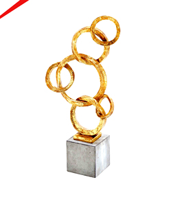 Metal Sculptures and Decorative <b>Objects</b> in Golden Finished for Home Living Room Table Decor Interior Decorative Sculpture - Product Image 4