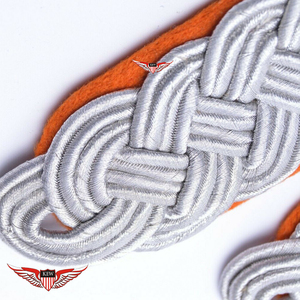 KEW Vintage <b>Braided</b> Epaulettes White Orange Fabric Eco-Friendly Customizable Elegant Garment <b>Accessory</b> Durable - Product Image 5