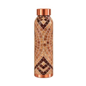 Botella de Agua de Cobre con Patrón de Mosaico Geométrico, Botella de Agua de Cobre Bohemia con Diseño de Mosaico, Recipiente Portátil para Bebidas para Uso Doméstico - Product Image 4