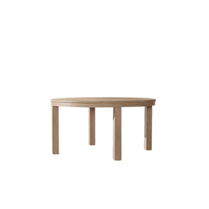 Minimalist <b>Round</b> <b>Outdoor</b> Dining <b>Table</b> Solid Teak Slatted Top Durable Weather Resistant Scandinavian Style Resort Furniture - Product Image 1