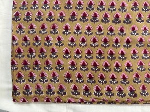 Hand Block Printed Floral Pattern Breathable <b>Medium</b> Weight Indian Cotton <b>Fabric</b> Traditional Sanganeri Textile Wholesale In-Stock - Product Image 3