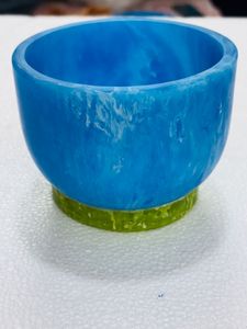 Handmade <b>Blue</b> Green Bottom Resin Classic Polished Swirl Veined Serving <b>Bowl</b> for Home Party Decoration Kitchenware Salad - Product Image 6