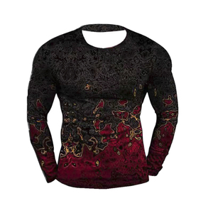 Rashguard unisexe à manches longues à compression, imprimé par transfert thermique motif fumée bleue éclair, séchage rapide, antibactérien, 160g - Product Image 5