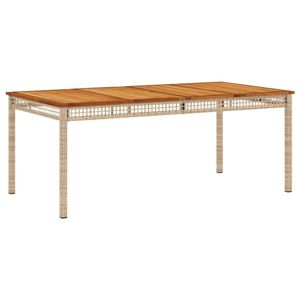Table d'extérieur beige 70.9 \ "x 35,4 \" x 29,5 \ "avec tables d'extérieur en poly rotin et bois d'acacia - Product Image 2