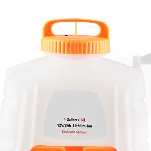 4 Gallon Tank Battery-Powered <b>Backpack</b> Sprayer 8 Nozzles 2 Wands Adjustable 0-90 PSI Pressure 12 Inch Convenient Garden <b>Tool</b> - Product Image 3