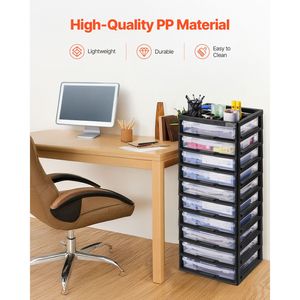 Organizzatore in Plastica a 10 Livelli di Grande Capacità, Multifunzionale, per Scrapbooking, Solo Telaio Superiore Nero in Materiale PP per Cassetti da Scrivania - Product Image 4
