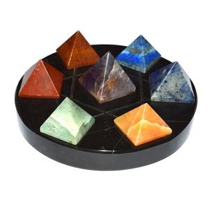 Pirámide de 7 Chakras con ágata negra, Base de Estrella de David, 7 Chakras - Product Image 1