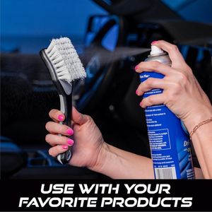 Cepillos para Lavado de Autos, Cepillo de Limpieza para Tapicería con Cerdas Grises y Blancas de 9.3 x 2.5 x 2.5 para Limpiar Fundas de Asientos, Kit de Detallado - Product Image 3