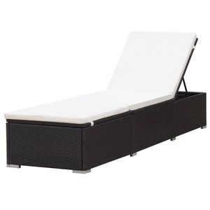 Juego de 2 Tumbonas Grandes de Ratán Sintético Marrón para Patio - Product Image 3