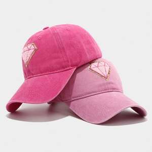 Gorra de Béisbol de Algodón Lavado con Parches de Diamantes Retro para Mujer, Nueva Llegada 2025, Gorra Deportiva de Moda para Exteriores con Protección Solar - Product Image 3