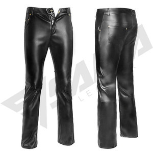 Pantalones de Motociclista SALVA LEATHER para Hombre, de Cuero Negro, Corte Recto, Impermeables, Ligeros, Cintura Media, Cierre de Cremallera, Bolsillos, para Invierno - Product Image 3