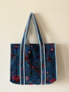 Sac fourre-tout en velours de haute qualité, nouvelle collection été, grand sac de shopping matelassé pour femme, style vintage, doublure en coton, fermeture éclair - Product Image 3